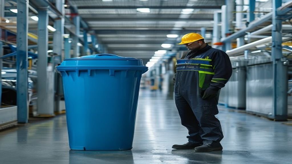 Perbandingan tempat sampah HDPE dengan fiberglass menunjukkan keunggulan bahan HDPE dalam berat ringan dan tahan korosi.