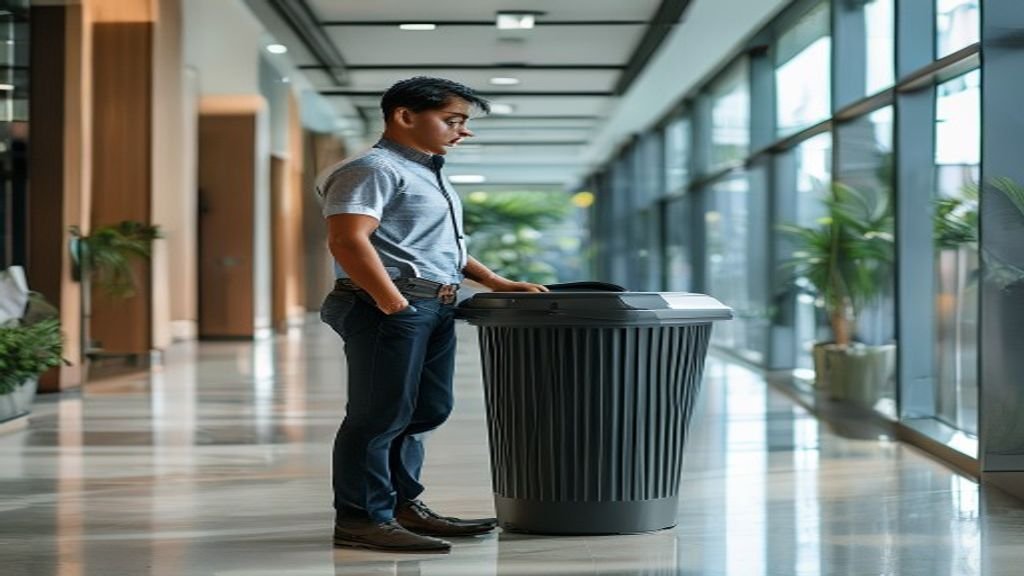 Tempat sampah stainless elegan untuk rumah dan kantor, tersedia di Bandung, solusi bersih dan stylish.