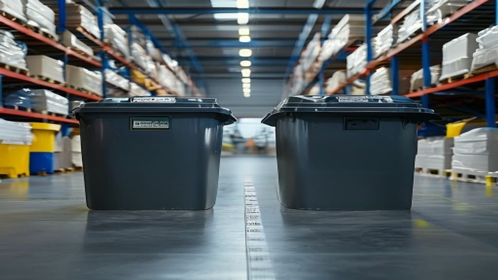 Ilustrasi perbandingan ukuran tempat sampah 120 liter versus 240 liter untuk pilihan kebersihan rumah
