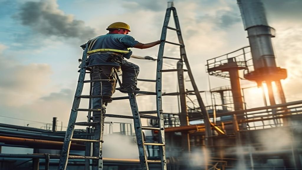 Tangga aluminium Dalton dengan desain modern, ringan, dan tahan karat ideal untuk penggunaan industri dan rumah