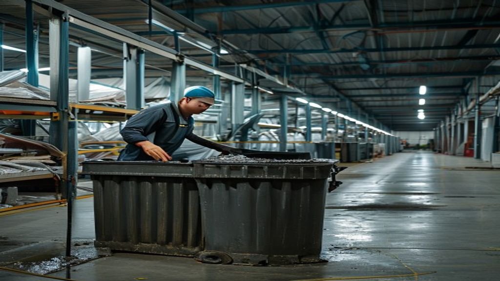 Tempat sampah plastik HDPE berwarna biru, desain tahan lama untuk pengelolaan limbah plastik rumah tangga