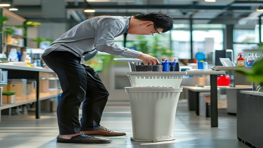 Tempat sampah plastik berkualitas dengan tutup rapat, desain modern, cocok untuk kebersihan rumah dan kantor