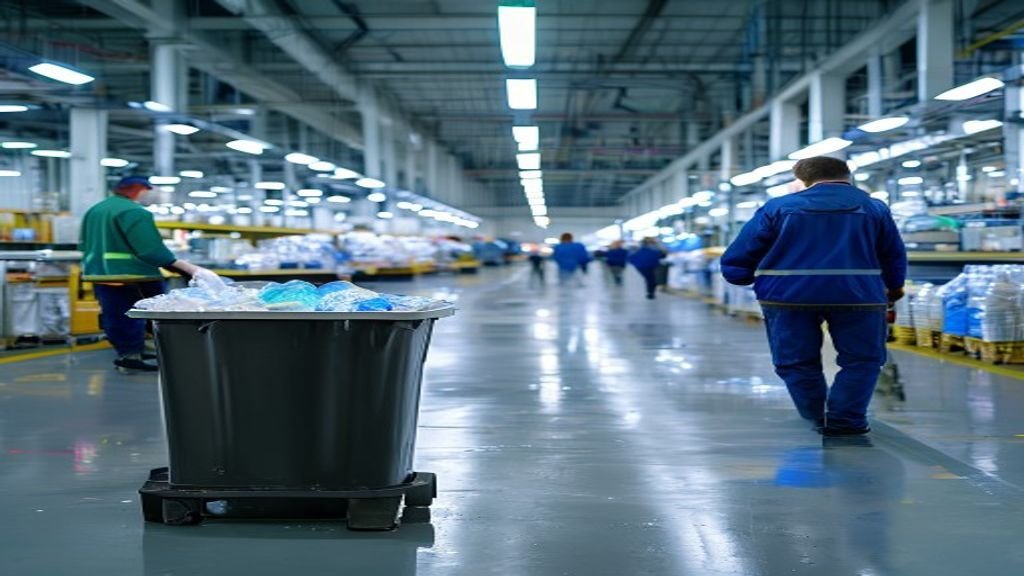 Tempat sampah plastik industri dengan desain tahan lama untuk mengelola limbah perusahaan secara efisien